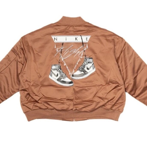 Nike Air Jordan Flight Renegade Oversized Satin Bomber Jacket Women's Plus Size - Picture 7 of 9